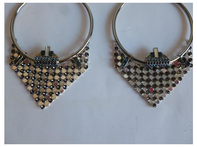 Swarovski Orecchini a cerchio impreziositi da cristalli Metallico - vista 8