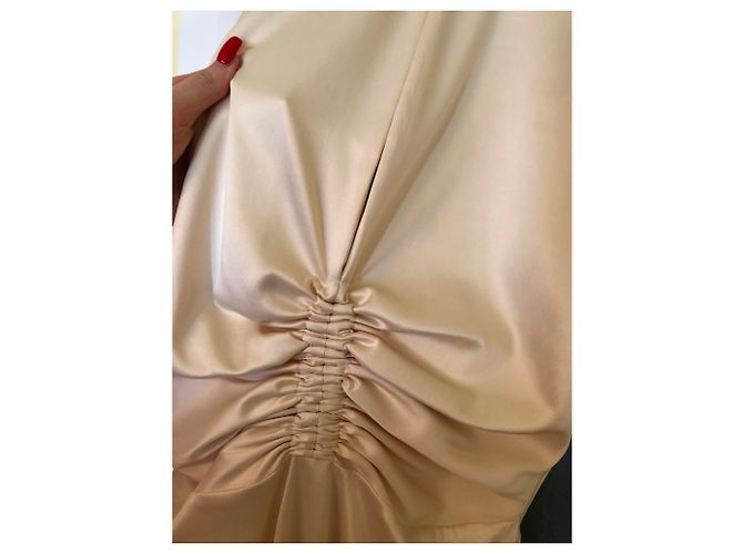 Just Cavalli Seidenkleid in Creme figurbetont Roh - Ansicht 3