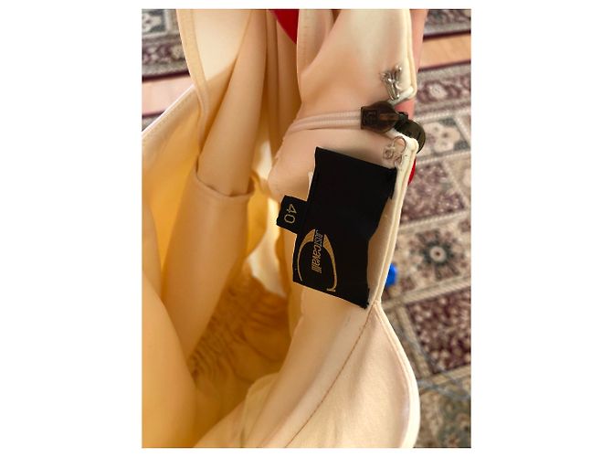Just Cavalli Seidenkleid in Creme figurbetont Roh - Ansicht 4