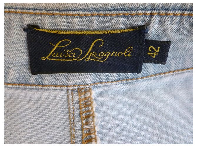 Luisa Spagnoli Giacca in denim decorato con cristalli Blu chiaro - vista 10