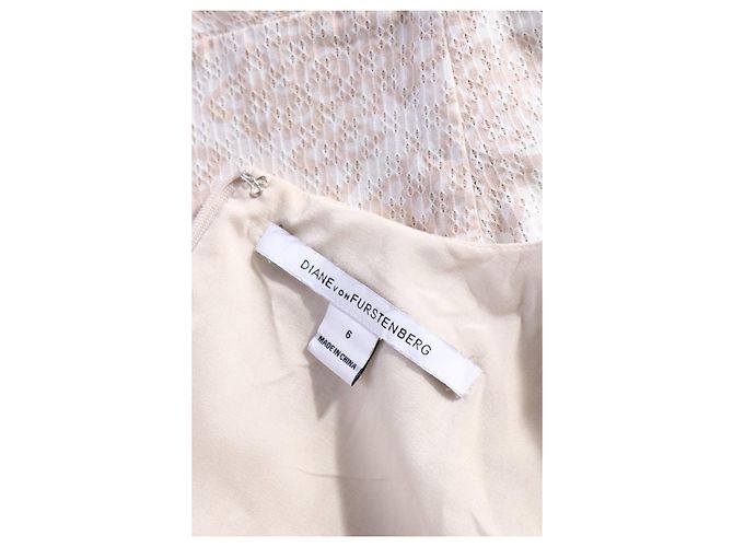 Vestido Diane Von Furstenberg Blanco y Beige de Algodón - vista 3