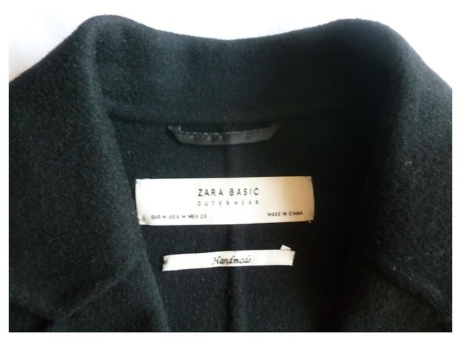 Zara Wool Blend Oversized Coat Black M - view 5