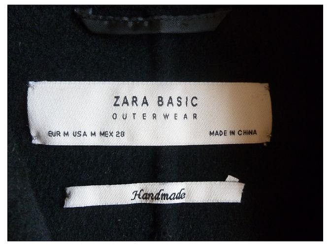 Zara Wool Blend Oversized Coat Black M - view 6