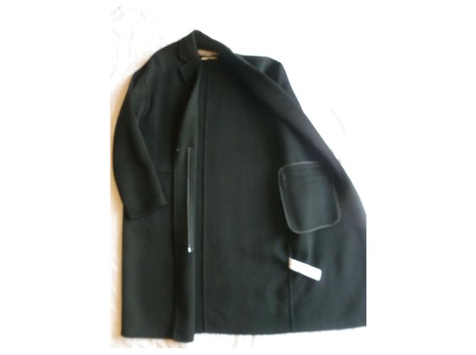 Zara Wool Blend Oversized Coat Black M - view 8