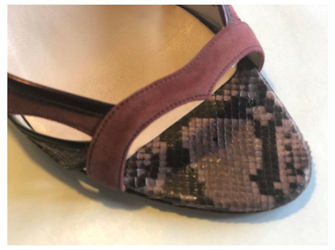 Miu Miu Sandalen aus Python Dunkelrot Bordeaux - Ansicht 4