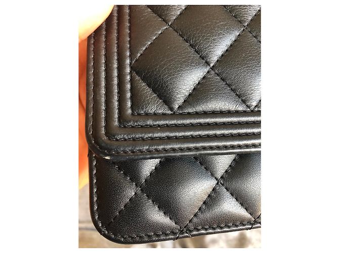 Wallet On Chain Portafogli Chanel Boys su borsa a catena Nero - vista 12