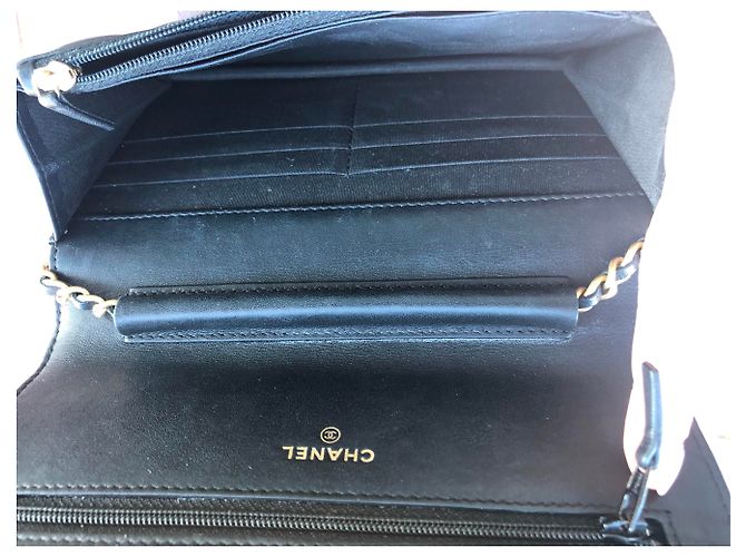 Wallet On Chain Portafogli Chanel Boys su borsa a catena Nero - vista 5