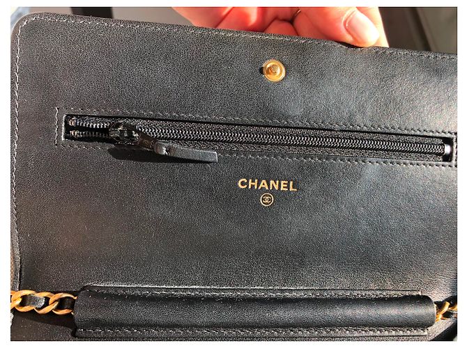Wallet On Chain Portafogli Chanel Boys su borsa a catena Nero - vista 7