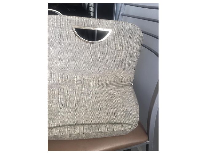 Autre Marque Clutch Posette in cotone color carne - vista 7