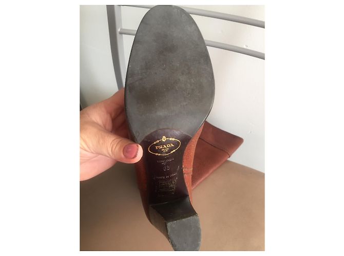 Prada Lederstiefel Caramel Größe 35 Karamell - Ansicht 4
