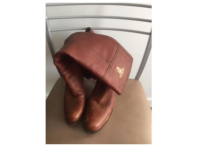 Prada Lederstiefel Caramel Größe 35 Karamell - Ansicht 6