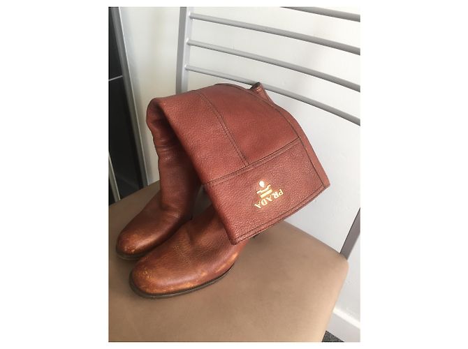 Prada Lederstiefel Caramel Größe 35 Karamell - Ansicht 8