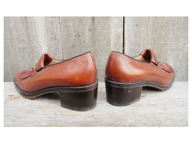 J.M. WESTON Mocassini con tacco vintage JM Weston p 35,5 Marrone - vista 5