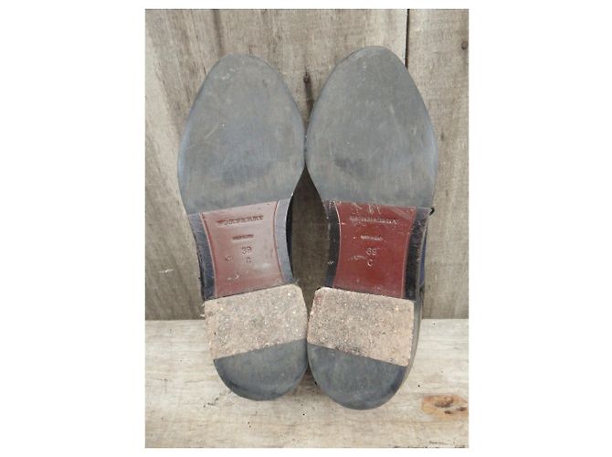 Scarpe Oxford Burberry blu notte scamosciate e vernice 39 Blu scuro - vista 9
