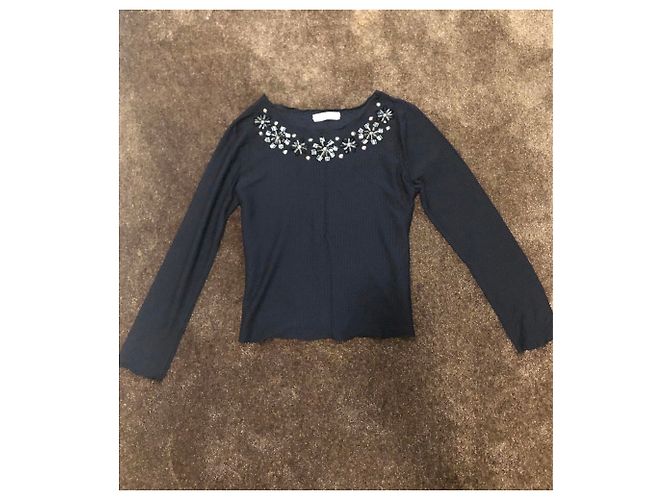 Blusa Dolce & Gabbana de algodón negro con gemas - vista 2