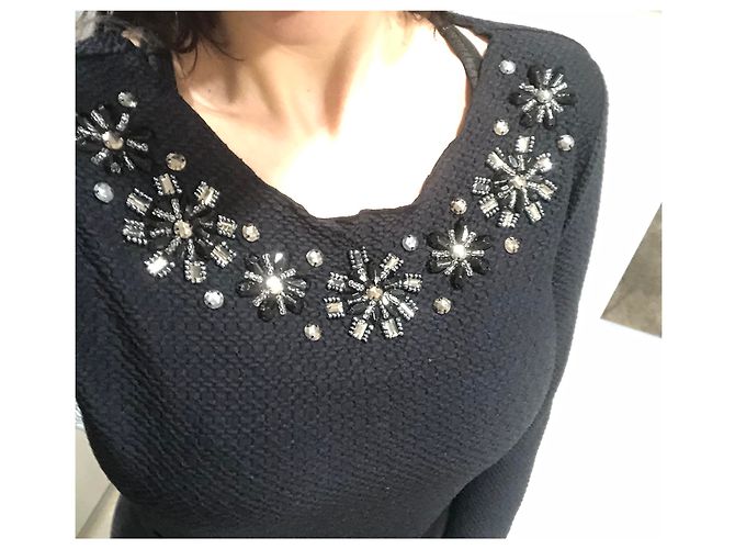 Blusa Dolce & Gabbana de algodón negro con gemas - vista 4
