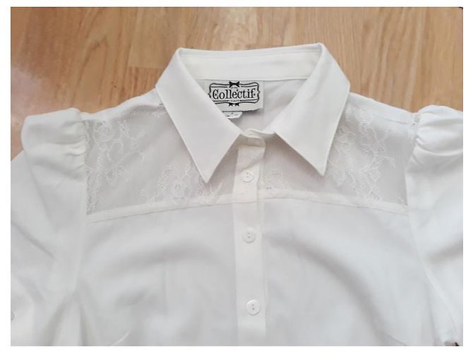 Autre Marque Camicetta collettiva Pin'up Bianco sporco - vista 4