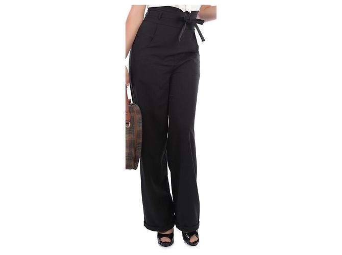 Autre Marque Pantalones colectivos estilo Pin'up Negro - vista 2