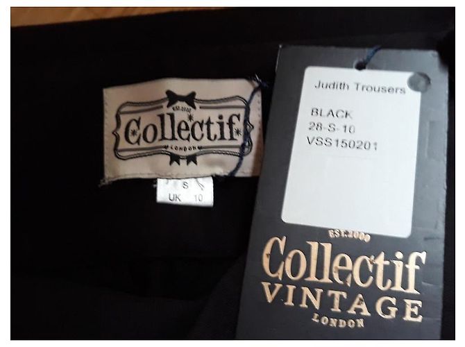Autre Marque Pantalones colectivos estilo Pin'up Negro - vista 3