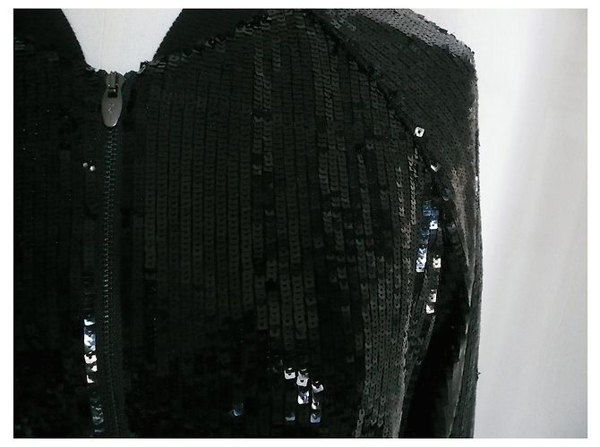 Alain Manoukian MANOUKIAN- TEDDY SEQUINS NEGRO T40 Nueva condición - vista 6