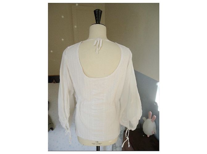 ATSURO TAYAMA - BLUSA DE ALGODÓN BLANCO - T.38 - vista 6