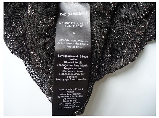 Zadig & Voltaire ZADIG DE LUJO Y VOLTAIRE - JERSEY BRILLANTE NEGRO - TS - vista 5