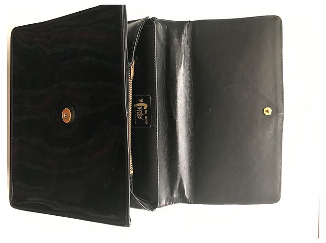 1950s Vintage Classic Handtasche Schwarz - Ansicht 16