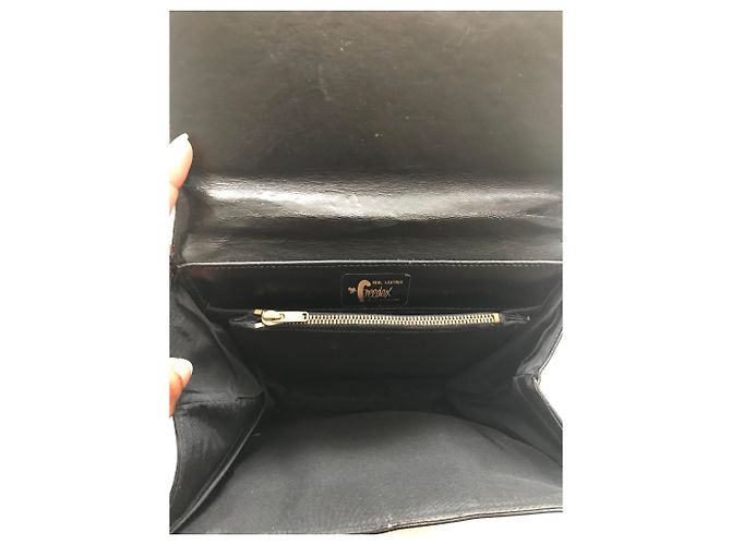 1950s Vintage Classic Handtasche Schwarz - Ansicht 8