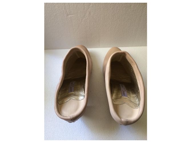 Janet & Janet Leather Heeled Clogs Beige Size 37 - view 5