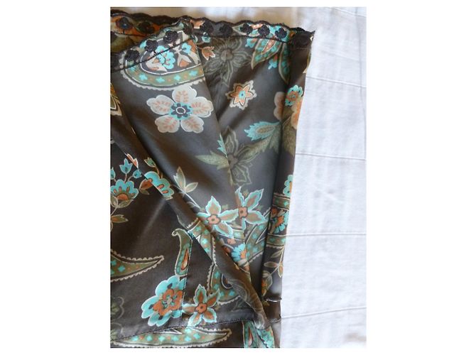 Top de seda Luisa Spagnoli con lentejuelas marrón Castaño Multicolor - vista 6