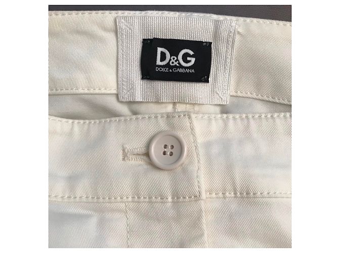 D&G Rock aus cremefarbener Baumwolle Stretch Roh - Ansicht 4
