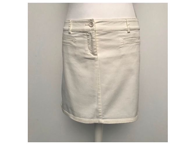 D&G Rock aus cremefarbener Baumwolle Stretch Roh - Ansicht 6