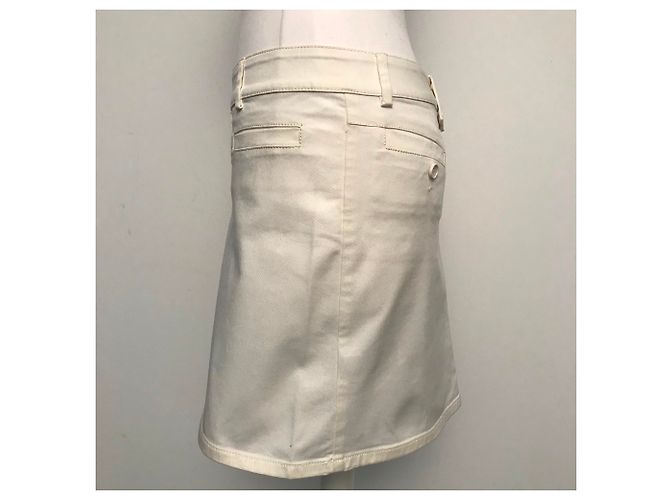 D&G Rock aus cremefarbener Baumwolle Stretch Roh - Ansicht 7