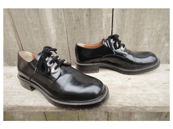 Derbies Sartore en cuir noir taille 37 - vue 3