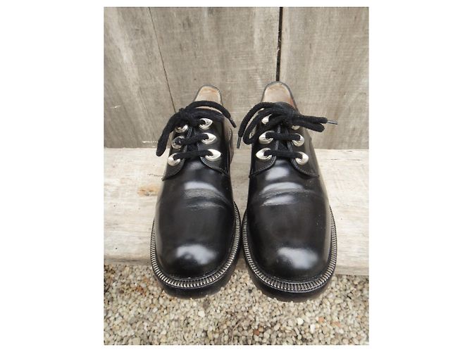 Derbies Sartore en cuir noir taille 37 - vue 4