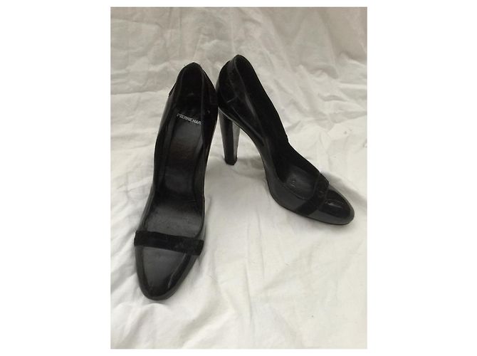Décolleté Pierre Hardy in vernice nera e velluto Nero - vista 3