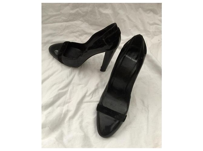 Décolleté Pierre Hardy in vernice nera e velluto Nero - vista 5