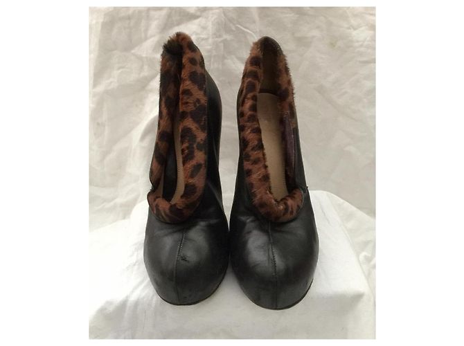 Fendi Vintage Pumps mit Leopardenmuster Schwarz Leopardenprint - Ansicht 2
