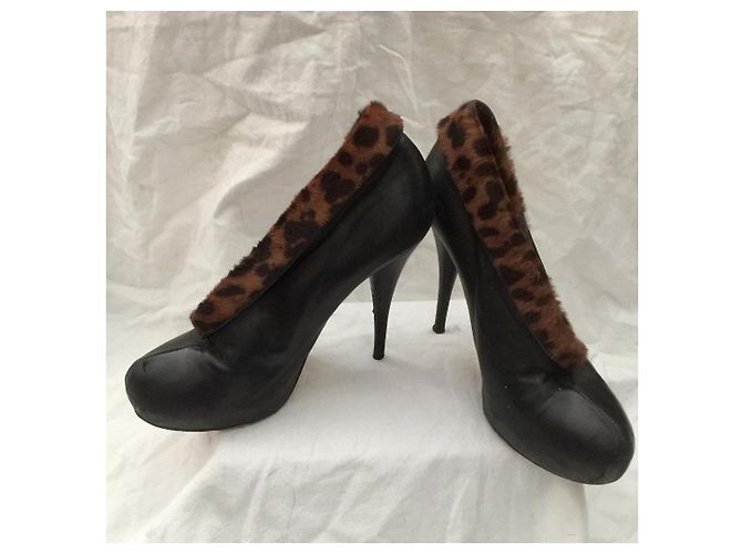 Fendi Vintage Pumps mit Leopardenmuster Schwarz Leopardenprint - Ansicht 4