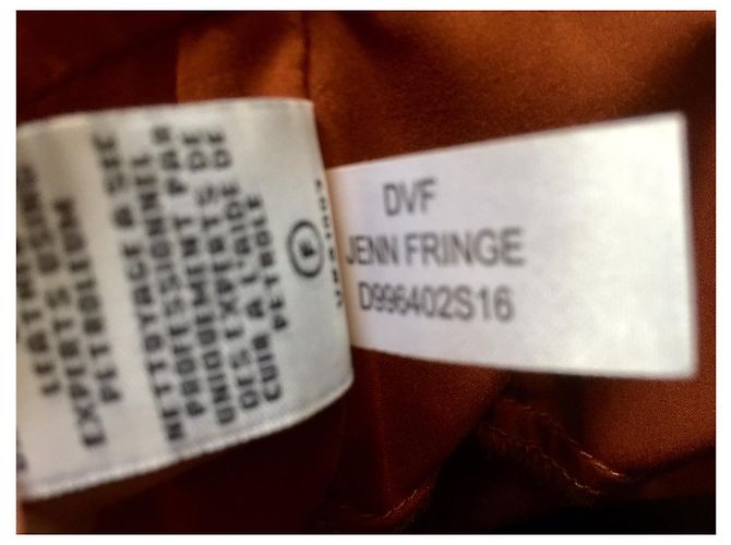 Diane Von Furstenberg Jenn Fringe Wildlederkleid Braun Cognac - Ansicht 11