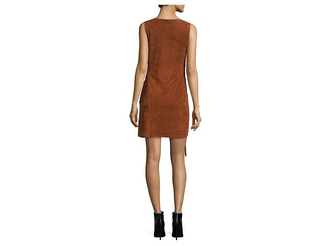 Diane Von Furstenberg Jenn Fringe Wildlederkleid Braun Cognac - Ansicht 2