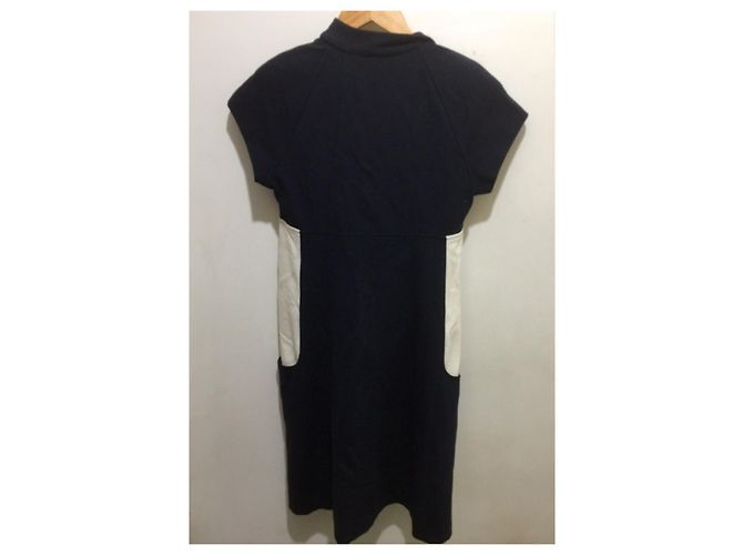 Diane Von Furstenberg DvF Vintage Colourblock Kleid Roh Marineblau - Ansicht 2