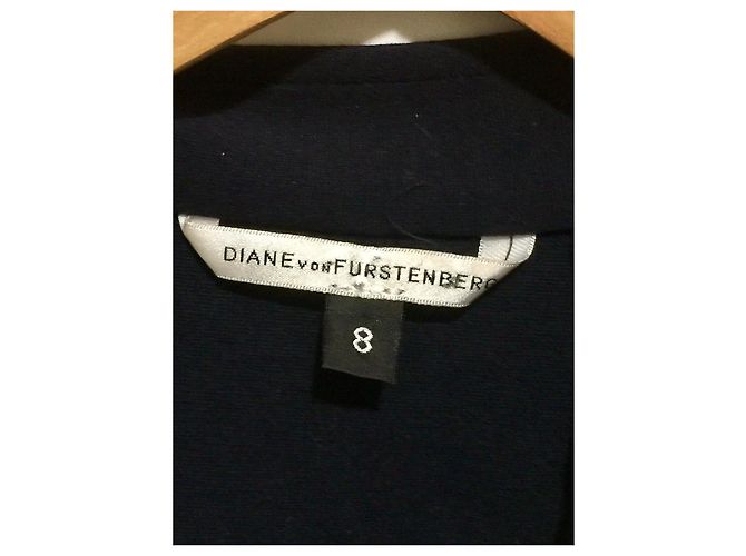 Diane Von Furstenberg DvF Vintage Colourblock Kleid Roh Marineblau - Ansicht 3