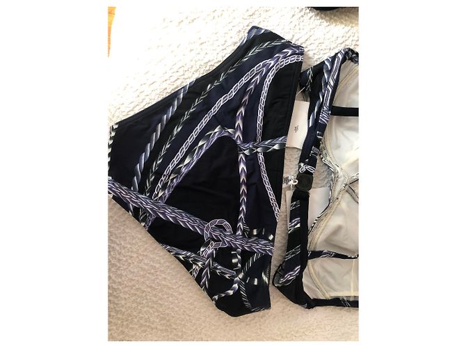 Hermès Bikini Makateo Blu navy - vista 4