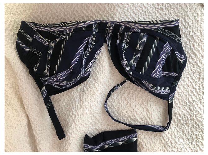 Hermès Bikini Makateo Blu navy - vista 5