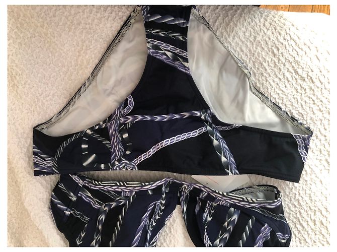 Hermès Bikini Makateo Blu navy - vista 6