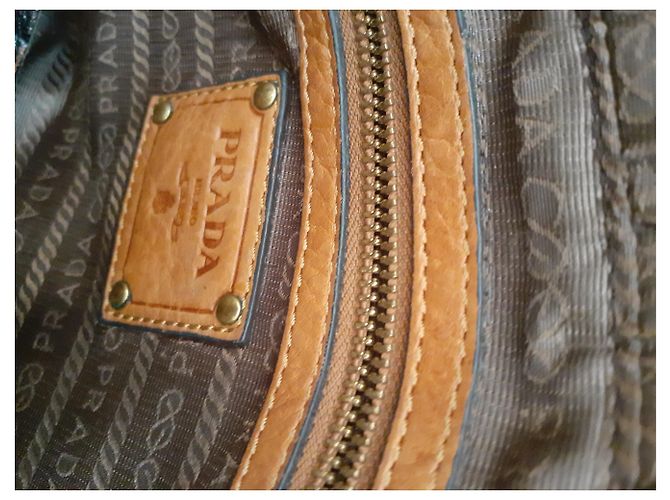 Prada große Tasche aus handgeschnitztem Leder, sehr elegant Karamell - Ansicht 7