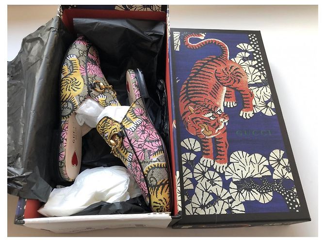 Muli Gucci Princetown con stampa Bengala Stampa zebra - vista 3