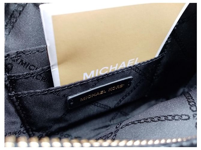 Borsa Michael Kors in pelle nera con monogramma dorato Nero - vista 7