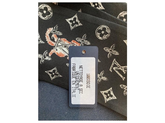 Louis Vuitton Seiden Schals Schwarz - Ansicht 2